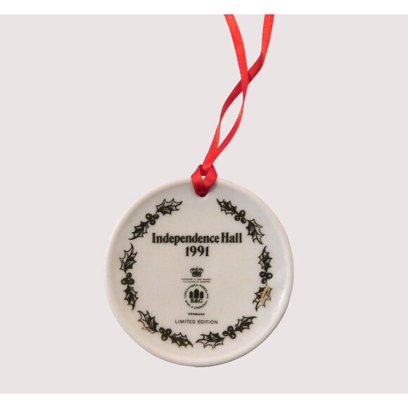 Bing & Grondahl Independence Hall 1991 Ltd Ed Porcelain Christmas Ornament Boxed - Picture 5 of 7